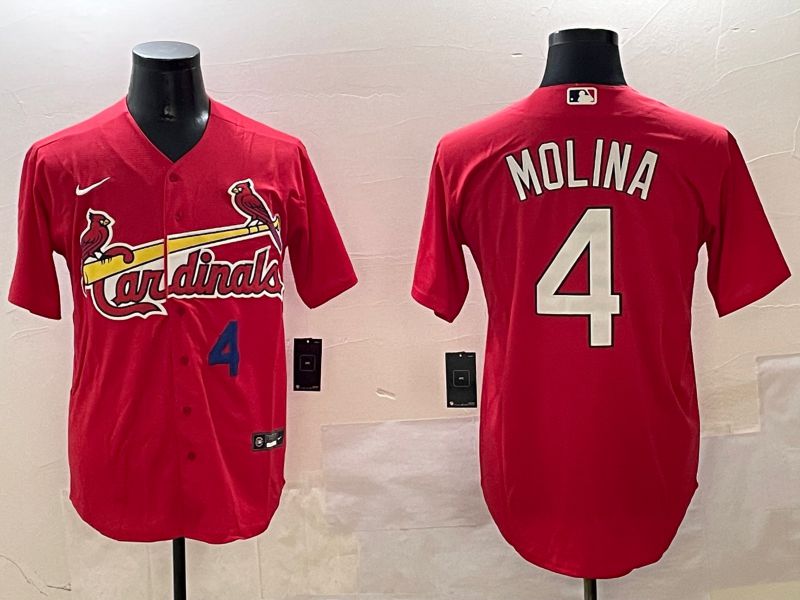 Men St.Louis Cardinals #4 Molina Red Game 2025 Nike MLB Jersey style 2->st.louis cardinals->MLB Jersey